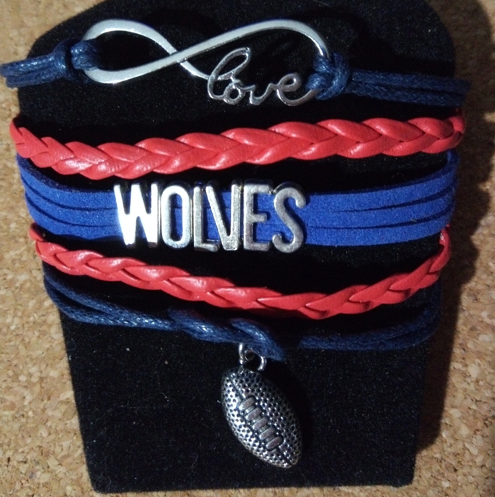 🆕red&blue,Wolves,🧡bracelet or anklet,9 inches